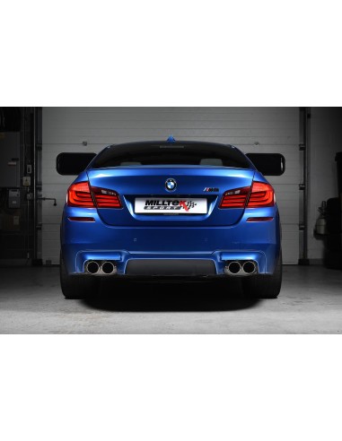 BMW M5 (F10) Milltek Sport Cat-Back 4x 90 chrome GT utblås med aktiva avgasventiler