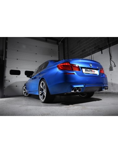 BMW M5 (F10) Milltek Sport Cat-Back 4x 90 chrome GT utblås med aktiva avgasventiler