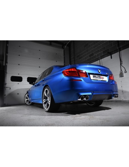 BMW M5 (F10) Milltek Sport Cat-Back 4x 90 chrome GT utblås med aktiva avgasventiler