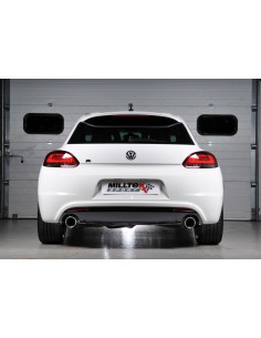 VW Scirocco 2,0TFSi GT Milltek Sport 3" Cat-Back Non-Resonated 2x 100 chrome GT utblås (kräver Scirocco R diffuser)