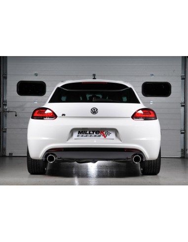 VW Scirocco 2,0TFSi GT Milltek Sport 3" Cat-Back Non-Resonated 2x 100 chrome GT utblås (kräver Scirocco R diffuser)