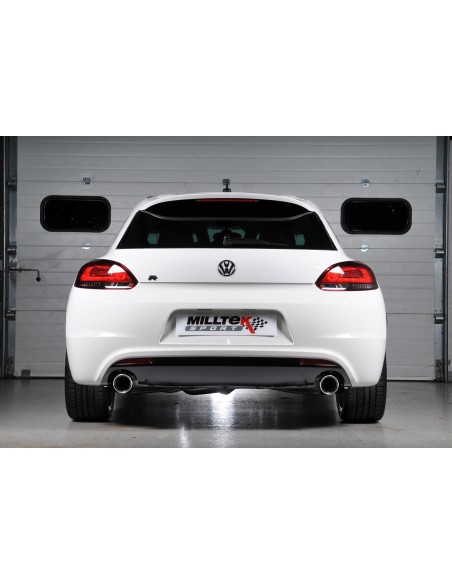 VW Scirocco 2,0TFSi GT Milltek Sport 3" Cat-Back Non-Resonated 2x 100 chrome GT utblås (kräver Scirocco R diffuser)