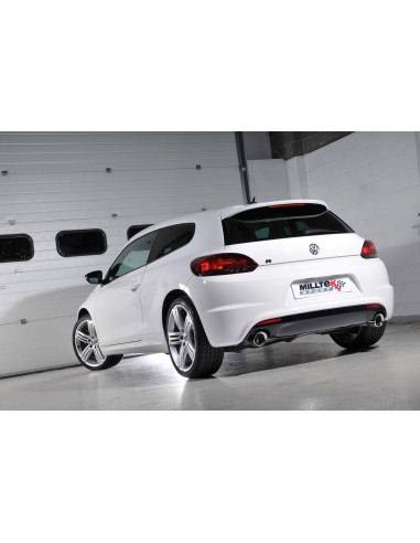 VW Scirocco 2,0TFSi GT Milltek Sport 3" Cat-Back Non-Resonated 2x 100 chrome GT utblås (kräver Scirocco R diffuser)