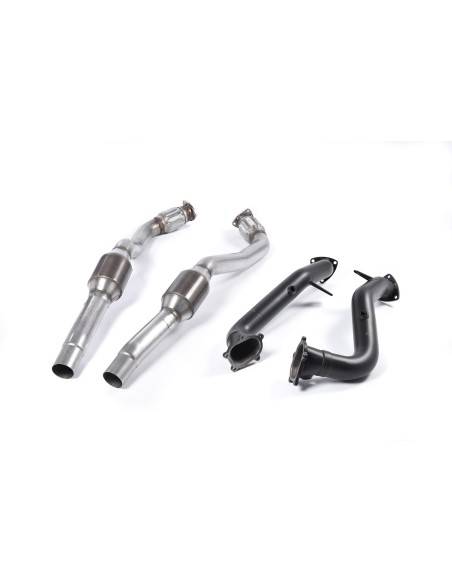 Audi RS7 4,0TFSi 4G Milltek Sport Downpipes som är med svart coating och 100 cells racekatalysatorer