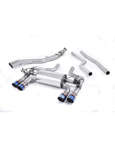 BMW M2 F87 Milltek Sport Cat-Back 4x GT90 Brända titan utblås med aktiva avgasventiler