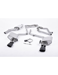 Audi S5 3,0TFSi Coupé / Cab B8 Milltek Sport Cat-Back 2x 150x95 svarta ovala utblås med aktiva avgasventiler 2