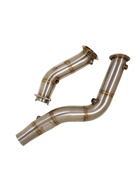BMW M3 F80 S55 Evolution Racewerks downpipes utan katalysatorer