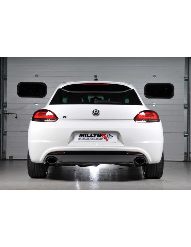 VW Scirocco 2,0TFSi GT Milltek Sport 3" Cat-Back Non-Resonated 2x ovala svarta utblås (kräver Scirocco R diffuser)