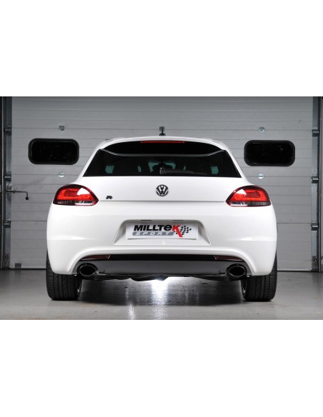 VW Scirocco 2,0TFSi GT Milltek Sport 3" Cat-Back Non-Resonated 2x ovala svarta utblås (kräver Scirocco R diffuser)