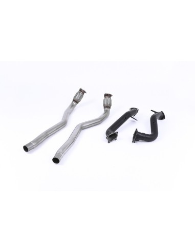 Audi RS6 4,0TFSi C7 Milltek Sport Downpipes med svart coating och utan katalysatorer