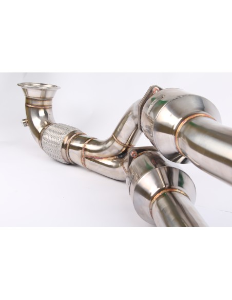 Audi TTRS 2,5TFSi 8J Wagner Tuning Downpipes med 2x 100 cell racekatalysatorer