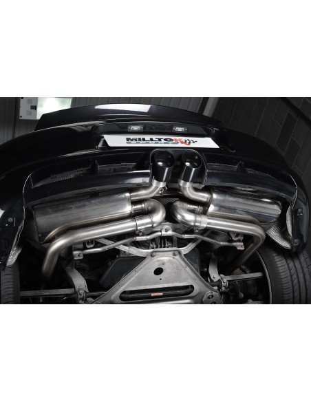 Porsche 987 Boxster 3,4 S Milltek Sport Cat-Back avgassystem 90mm Svarta utblås - Resonated (dämpad)
