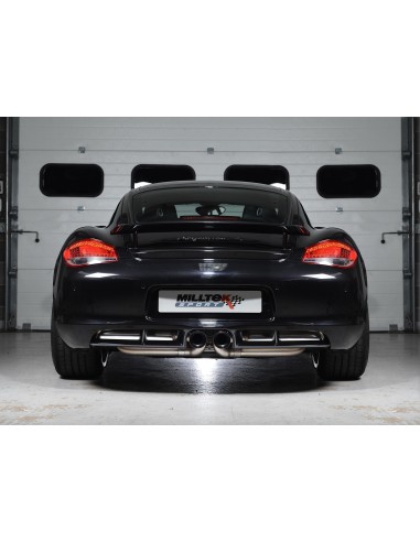 Porsche 987 Cayman 3,4 S Milltek Sport Cat-Back avgassystem 90mm Svarta utblås - Non-Resonated (mindre-dämpad)