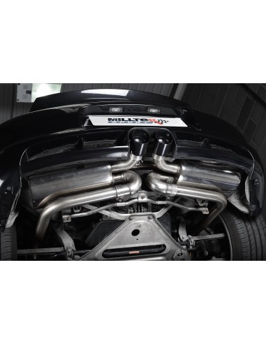 Porsche 987 Cayman 3,4 S Milltek Sport Cat-Back avgassystem 90mm Svarta utblås - Non-Resonated (mindre-dämpad)