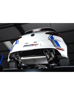 VW Golf R 3/5 dörrars mk7 Milltek Sport 3" Cat-Back 4x ovala polerade utblås (med original avgasstyrning) - Non-Resonated (mindr