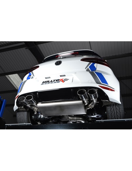 VW Golf R 3/5 dörrars mk7 Milltek Sport 3" Cat-Back 4x ovala polerade utblås (med original avgasstyrning) - Non-Resonated (mindr
