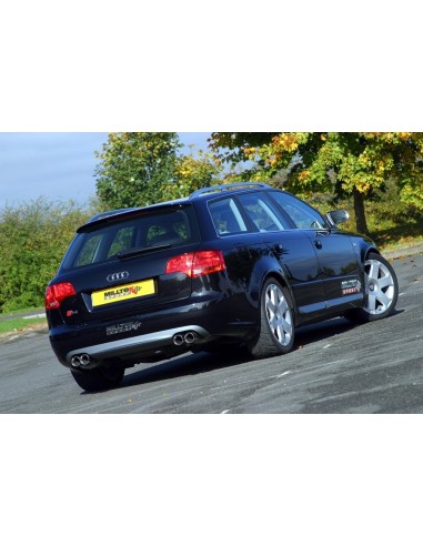 Audi S4 4,2 V8 B7 Milltek Sport Cat-Back 4x 76,2 Special utblås - Resonated (dämpad)