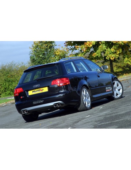 Audi S4 4,2 V8 B7 Milltek Sport Cat-Back 4x 76,2 Special utblås - Resonated (dämpad)