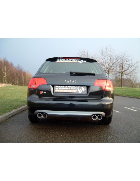 Audi S4 4,2 V8 B7 Milltek Sport Cat-Back 4x 76,2 Special utblås - Resonated (dämpad)
