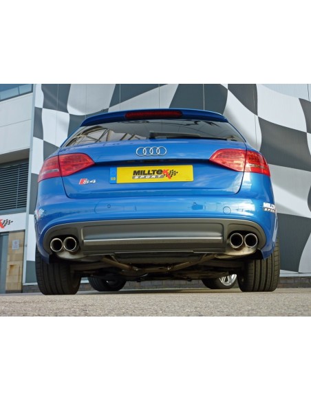 Audi S4 3,0TFSi B8 Milltek Sport Cat-Back 4x 80 chrome GT utblås - Resonated (dämpad)