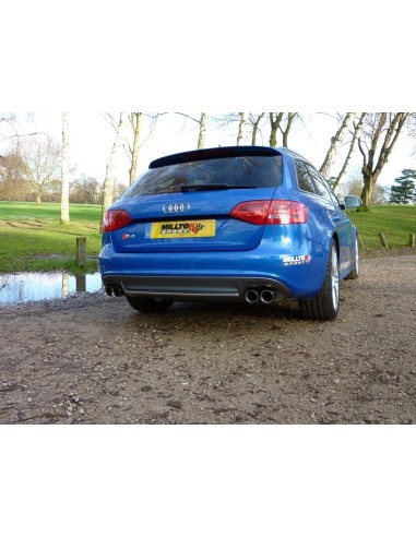 Audi S4 3,0TFSi B8 Milltek Sport Cat-Back 4x 80 chrome GT utblås - Resonated (dämpad)