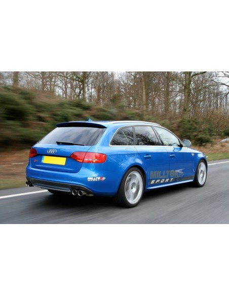 Audi S4 3,0TFSi B8 Milltek Sport Cat-Back 4x 80 chrome GT utblås - Resonated (dämpad)