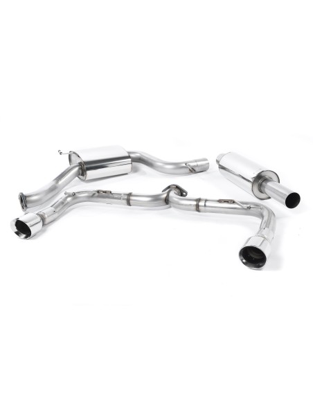 VW Golf GTi mk7 Milltek Sport 3" Cat-Back 2x 100 GT chrome utblås - Non-Resonated (mindre-dämpad)