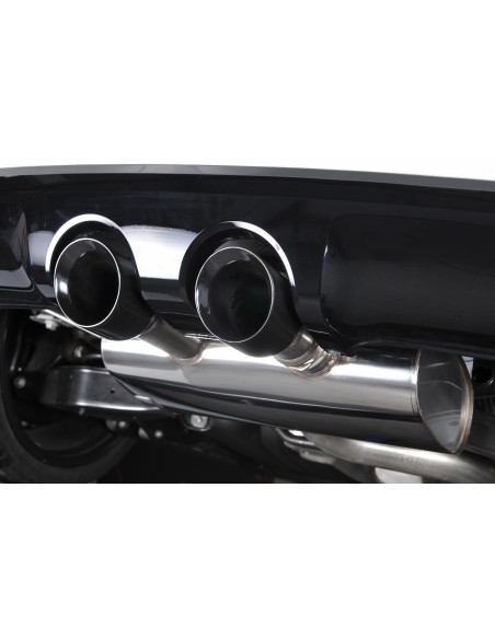 VW Golf R mk6 Milltek Sport 2,75" Cat-Back 2x 100 GT svarta utblås med aktiva avgasventiler - Resonated (dämpad)