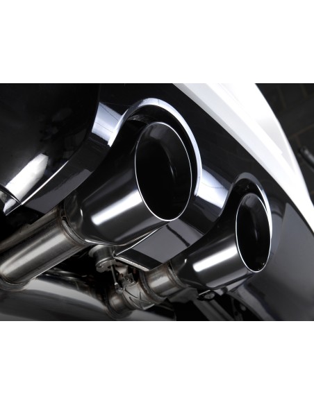 VW Golf R mk6 Milltek Sport 2,75" Cat-Back 2x 100 GT svarta utblås med aktiva avgasventiler - Resonated (dämpad)