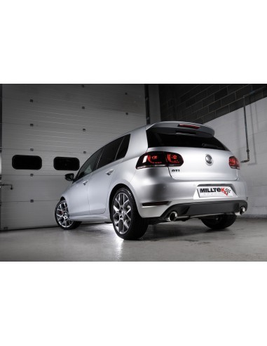 VW Golf GTi Edition 35 mk6 Milltek Sport 3" "RACE" Cat-Back 2x 100 GT ED35 utblås - Non-Resonated (mindre-dämpad)