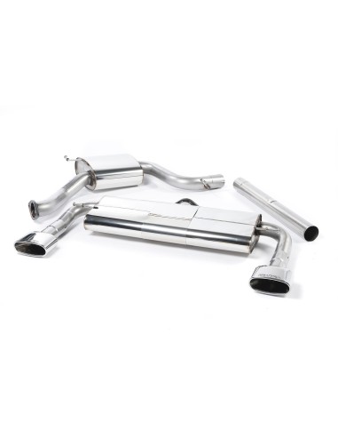 Seat Leon 2,0TFSi Cupra 3 & 5 dörrars Milltek Sport Cat-Back 2x 152x76 Ovala chrome utblås - Resonated (dämpad)