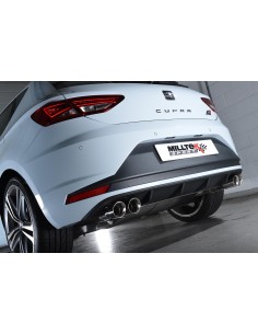 Seat Leon 2,0TFSi Cupra 3 & 5 dörrars Milltek Sport Cat-Back 4x 80 Chrome GT utblås - Non-Resonated (mindre-dämpad)
