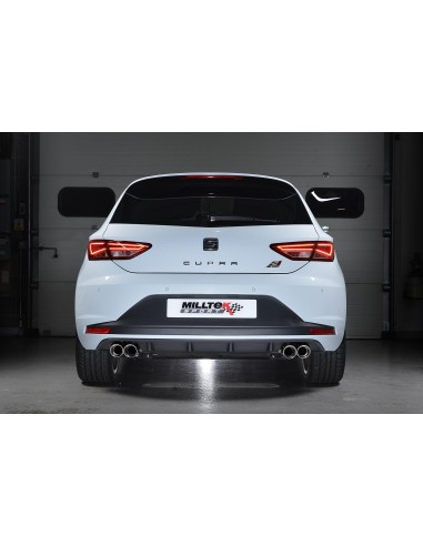 Seat Leon 2,0TFSi Cupra 3 & 5 dörrars Milltek Sport Cat-Back 4x 80 Chrome GT utblås - Resonated (dämpad)