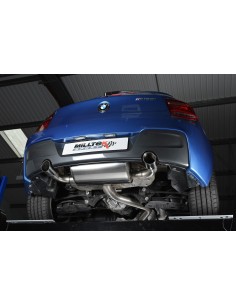 BMW M135i Milltek Sport Bakre dämpare 2x 90 chrome GT utblås - Non-Resonated (mindre-dämpad) utan avgasventiler 2