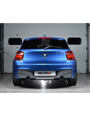 BMW M135i Milltek Sport Bakre dämpare 2x 90 chrome GT utblås - Resonated (dämpad) utan avgasventiler