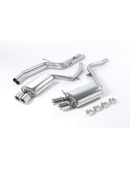 Audi S5 4,2 V8 B8 Milltek Sport Cat-Back 4x 80 chrome GT utblås - Non-Resonated (mindre-dämpad)