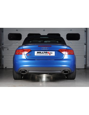 Audi S5 3,0TFSi Coupé / Cab B8 Milltek Sport Cat-Back 2x 150x95 chrome ovala utblås - Non-Resonated (mindre-dämpad)
