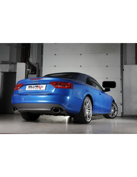 Audi S5 3,0TFSi Coupé / Cab B8 Milltek Sport Cat-Back 2x 150x95 chrome ovala utblås - Non-Resonated (mindre-dämpad)
