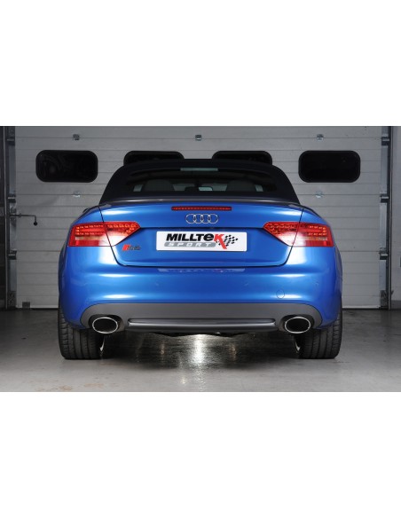 Audi S5 3,0TFSi Coupé / Cab B8 Milltek Sport Cat-Back 2x 150x95 chrome ovala utblås - Resonated (dämpad)