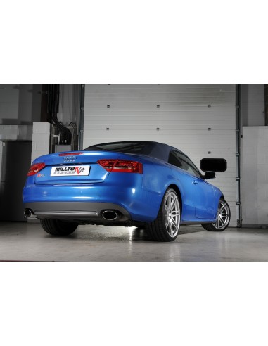 Audi S5 3,0TFSi Coupé / Cab B8 Milltek Sport Cat-Back 2x 150x95 chrome ovala utblås - Resonated (dämpad)