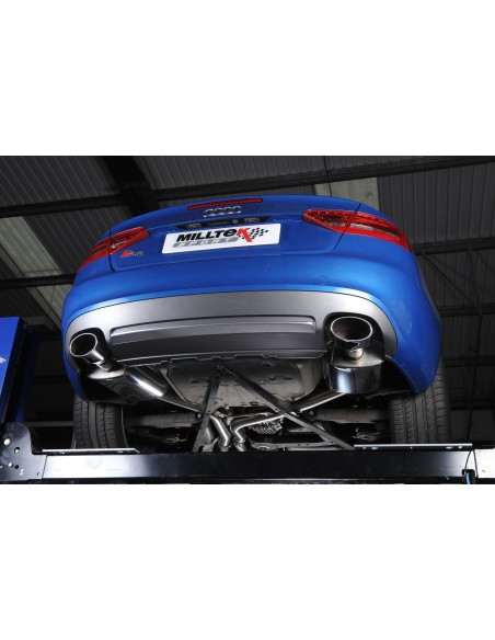 Audi S5 3,0TFSi Coupé / Cab B8 Milltek Sport Cat-Back 2x 150x95 chrome ovala utblås - Resonated (dämpad)