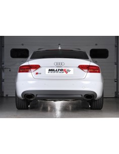 Audi S5 3,0TFSi Sportback B8 Milltek Sport Cat-Back 2x 150x95 svarta ovala utblås - Resonated (dämpad) 2