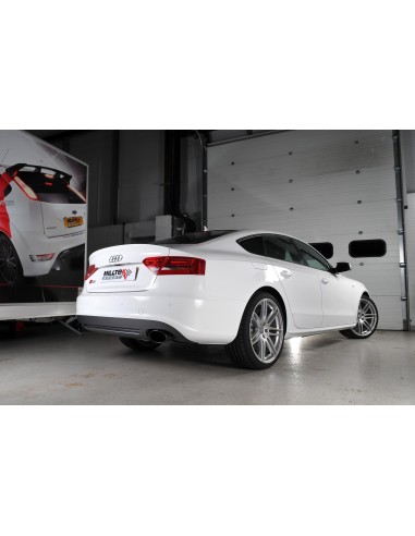 Audi S5 3,0TFSi Sportback B8 Milltek Sport Cat-Back 2x 150x95 svarta ovala utblås - Resonated (dämpad)
