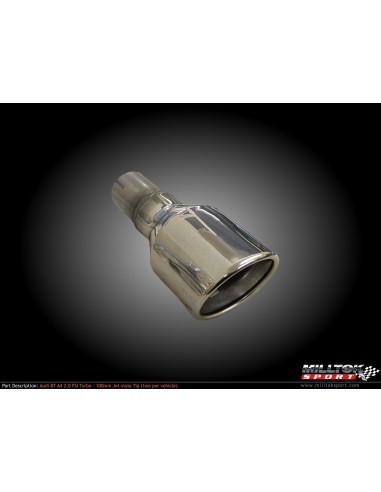 Audi A4 2,0TFSi B7 Quattro Milltek Sport Cat-Back 2x 100 chrome JET utblås - Non-Resonated (mindre-dämpad)