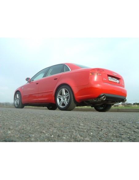 Audi A4 2,0TFSi B7 Quattro Milltek Sport Cat-Back 2x 100 chrome JET utblås - Non-Resonated (mindre-dämpad)