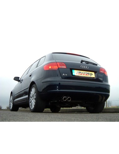 Audi A3 2,0T Sportback Quattro 8P Milltek Sport Cat-Back 2x 76 JET utblås - Non-Resonated (mindre-dämpad)