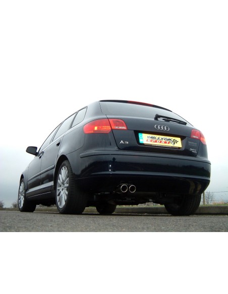 Audi A3 2,0T Sportback Quattro 8P Milltek Sport Cat-Back 2x 76 JET utblås - Resonated (dämpad)