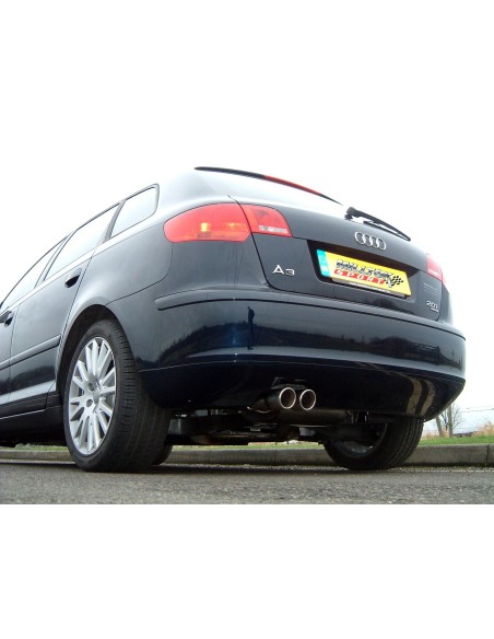 Audi A3 2,0T Sportback Quattro 8P Milltek Sport Cat-Back 2x 76 JET utblås - Resonated (dämpad)
