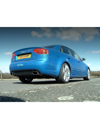 Audi RS4 4,2 V8 B7 Milltek Sport Cat-Back 2x chrome ovala utblås (utan avgasstyrning) - Non-Resonated (mindre-dämpad)