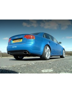Audi RS4 4,2 V8 B7 Milltek Sport Cat-Back 2x chrome ovala utblås (utan avgasstyrning) - Resonated (dämpad) 2